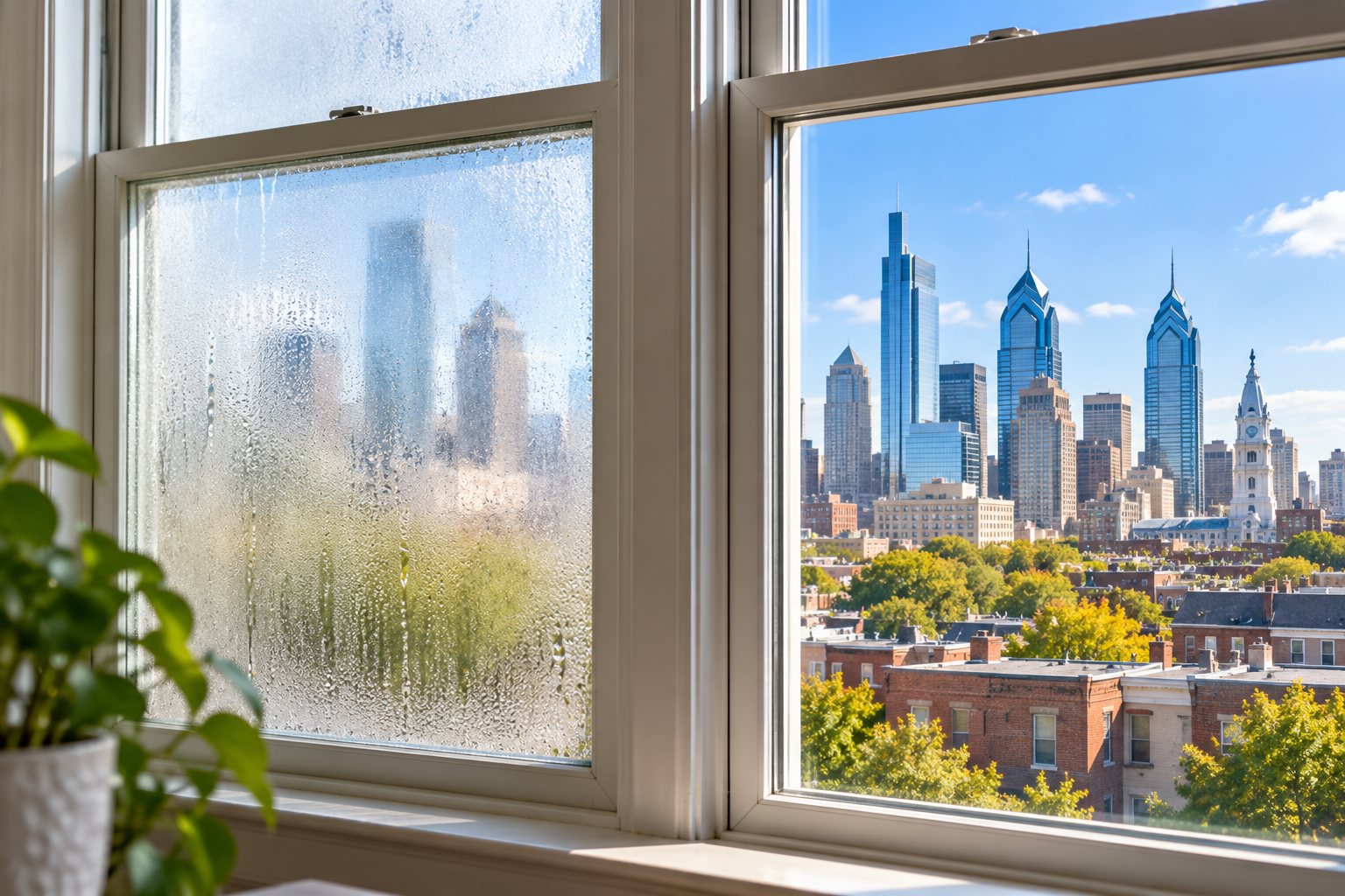Foggy Vs Clear Philadelphia Window Views